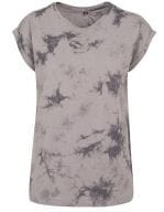 Ladies` Batik Dye Extended Shoulder Tee Lightgrey Grey