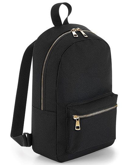 Metallic Zip Mini Backpack Black / Gold