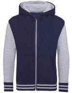 Kids` Urban Varsity Zoodie Oxford Navy / Heather Grey