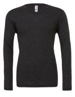 Unisex Jersey Long Sleeve V-Neck T-Shirt Charcoal-Black Triblend (Heather)
