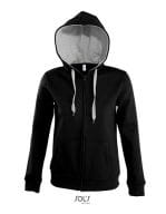Contrast Hooded Zip Jacket Soul Women Black / Grey Melange