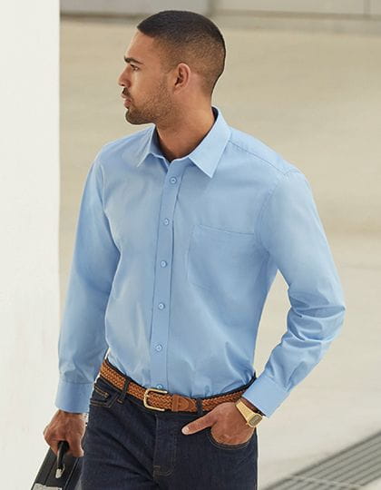 Men`s Long Sleeve Poplin Shirt