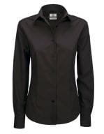 Poplin Shirt Smart Long Sleeve / Women Black