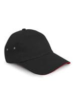 Printers Plush Cotton 5 Panel Cap Black / Red