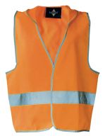 Kids` Hooded Safety Vest EN 1150 Signal Orange