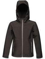 Kids Octagon 3-layer Hooded Softshell Jacket Black