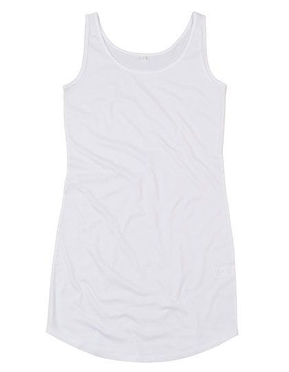 Curved Vest Dress White