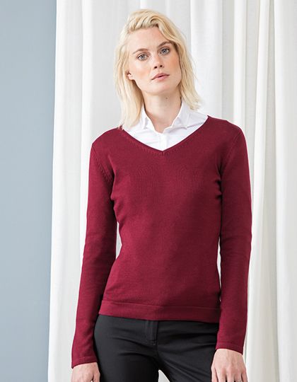 Ladies` Lightweight V Neck Jumper