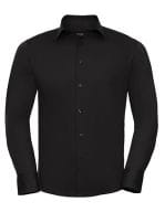 Men`s Long Sleeve Fitted Stretch Shirt Black