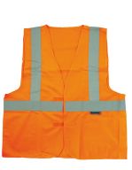 Safety Vest with 3 Reflective Tapes Signal Orange