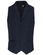 Mens Herringbone Waistcoat Navy (ca. Pantone 2766)