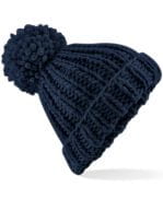Oversized Hand-Knitted Beanie French Navy