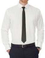 Poplin Shirt Black Tie Long Sleeve / Men