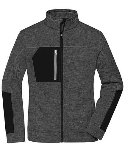 Ladies' Structure Fleece Jacket Black Melange / Black / Silver (Solid)