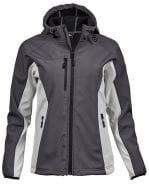 Womens Hooded Lightweight Performance Softshell Dark Grey (Solid) / Offwhite