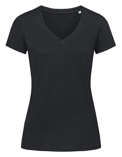 Janet Organic V-Neck Women Black Opal