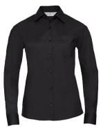Ladies` Long Sleeve Classic Polycotton Poplin Shirt Black