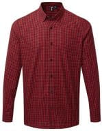 Maxton Check Mens Long Sleeve Shirt Black / Red (ca. Pantone 201C)