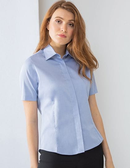 Ladies` Short Sleeved Pinpoint Oxford Shirt