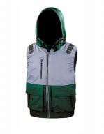 X-Over Microfleece Lined Gilet Bottle Green / Grey