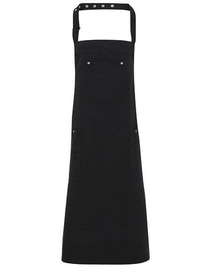 Cotton Chino Bib Apron Black