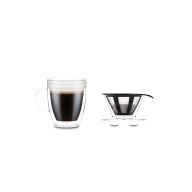 POUR OVER. Kaffeefilter und Isolierbecher Transparent