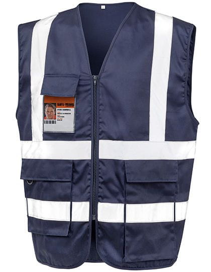 Heavy Duty Polycotton Security Vest Navy