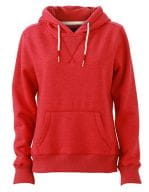 Ladies` Hoody Carmine Red Melange