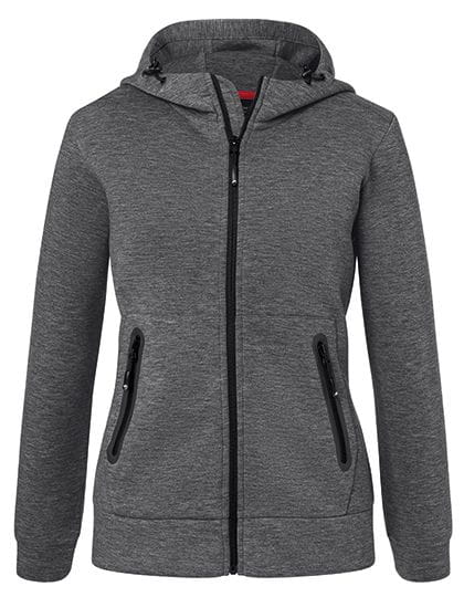 Ladies` Hooded Jacket Dark-Melange