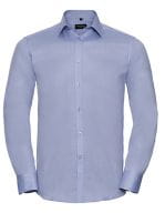 Men`s Long Sleeve Tailored Herringbone Shirt Light Blue