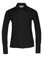 Ladies` Long Sleeve Tailored Ultimate Non-Iron Shirt Black
