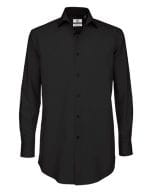 Poplin Shirt Black Tie Long Sleeve / Men Black