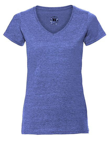 Ladies`  V-Neck HD T Blue Marl