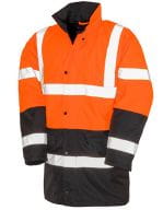 Motorway 2-Tone Safety Coat Fluorescent Orange / Black