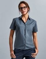 Ladies` Short Sleeve Classic Polycotton Poplin Shirt