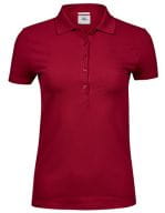 Womens Luxury Stretch Polo Red