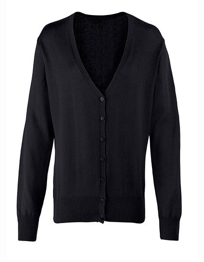 Ladies` Button Through Knitted Cardigan Black