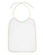 Piped Border Baby Bib Terry Ivory (Beige) Piped Border Baby Bib Terry Ivory (Beige)