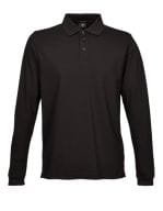 Luxury Stretch Long Sleeve Polo Black