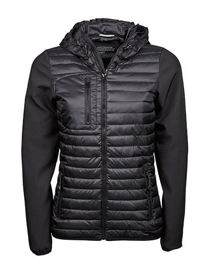 Womens Hooded Crossover Jacket Black / Black