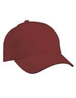 6 Panel Cap Heavy Cotton Burgundy