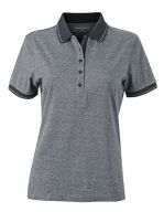 Ladies` Heather Polo Black Melange / Black