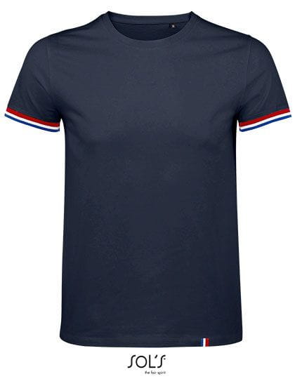 Men´s Short Sleeve T-Shirt Rainbow French Navy / Royal Blue