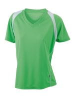 Ladies` Running-T Lime Green / White