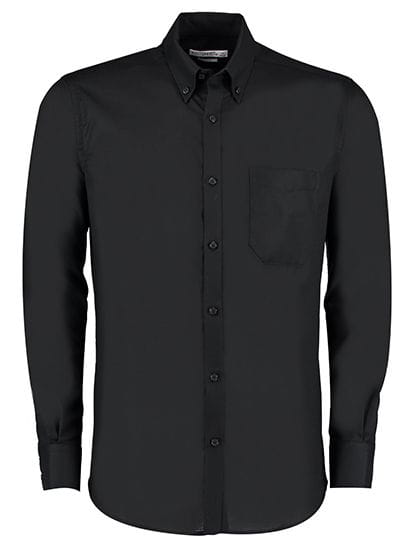 Slim Fit Workwear Oxford Shirt Long Sleeve Black