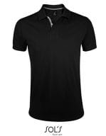Men`s Polo Shirt Portland Black / Grey (Solid)
