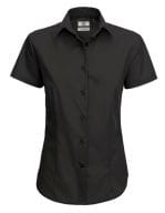 Poplin Shirt Smart Short Sleeve / Women Black