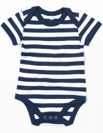 Baby Stripy Bodysuit Navy / Washed White