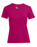 Women`s Rib V-Neck-T Bright Rose