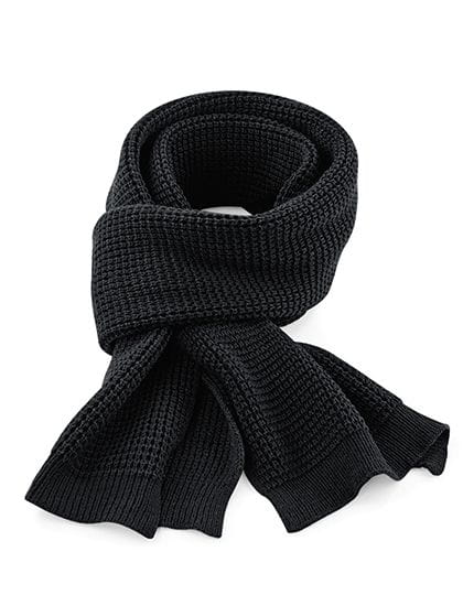 Classic Waffle Knit Scarf Black